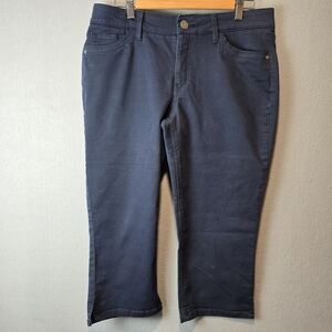 Liz Claiborne Sara Crop Mid Rise Navy Blue Pants Women's Size 12